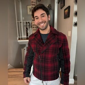 Armani Exchange | Red & Black Plaid Jacket | Size XS